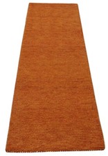 Terracotta Pont Tapis 100% Laine 70x240 CM Fait à la Main Tapis D'Entrée T985