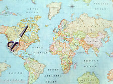 CARTE DU MONDE 3 tissu rideau