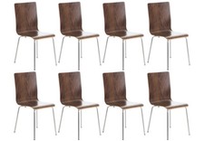 Lot de 8 chaises en bois Pepe avec Assise en Bois et Pieds en Métal