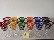 12verres en cristal 24% de couleur (décor STYLE tommy de st louis ) H 20CM 24CL