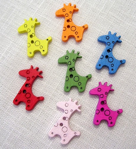 Lot boutons bois couleur - lot,