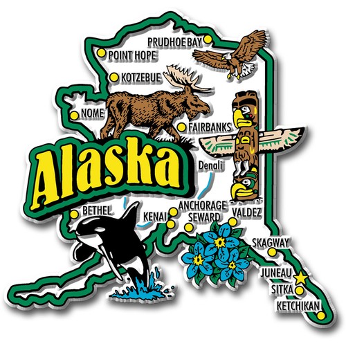 Alaska jumbo state magnet - state,