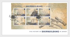 Jersey 2025 History Shipbuilding ships Boats Nautical vessels harbours ms6v FDC