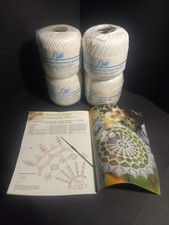 4 maxi pelotes de fil de coton mercerisé blanc coton EPAC à crocheter 