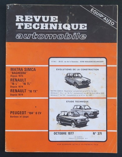 Revue technique automobile rta - revue,