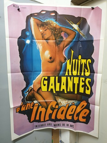 Affiche ancienne cinema nuits - ancienne,