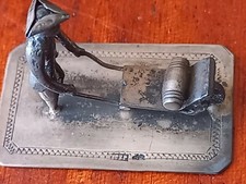 Ancienne miniature en argent homme à la brouette Old silver 4cm x 3cm