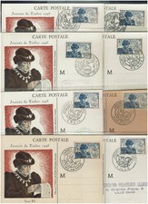 1945 JOURNEE DU TIMBRE Collection de 60 Villes en Parfait Etat