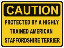 Américain Staffordshire Caution Autocollant / Haut Résolution Vinyle Étanche