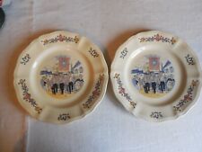 2 ASSIETTES A DESSERT SARREGUEMINES service Ma Bretagne décor de Jean de Trigon