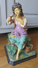 Pot a Tabac 19e céramique majolique bohémienne fumant un cigare Wilhelm Schiller