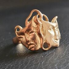 Bague originale combinaison de 2 masques théâtrales expressifs joie & tristesse