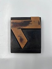 Bloc d'imprimantes originales LETTERPRESS lettre hébraïque "ל" métal sur bois...