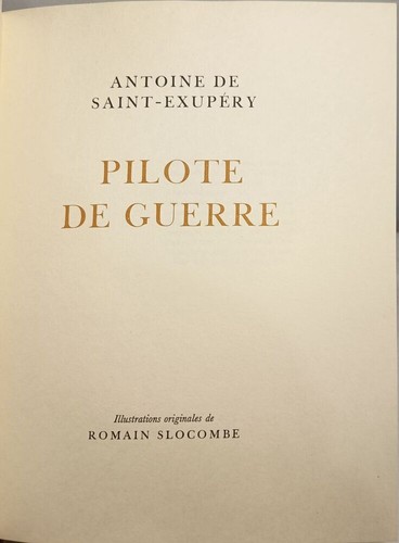 Pilote guerre antoine de - de,