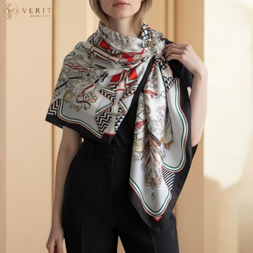 Rare vintage foulard soie - vintage, en