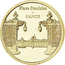 [#137563] France, Medal, Nancy - Place Stanislas, Gilt iron, Colourized, MS