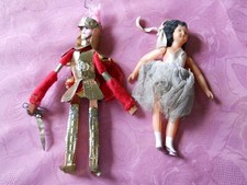 Lot de 2: Poupée celluloïd très ancienne (danseuse 16,5cm) et Chevalier