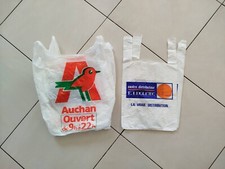 Auchan Carte Accord E. Leclerc Ancien Sac Plastique Bourse Poche Vintage Pub