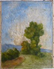 Paysage Peinture 19e siècle à l'huile sur toile sans chassis
