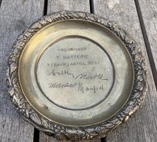 MILITARIA PLAQUE ARGENT ALLEMAND 7 REGIMENT BATTERIE ARTILLERIE 1923 1927