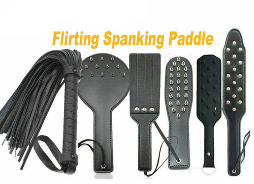 Leather spank whip flogger - pu,