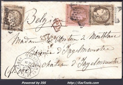 France 56x2 sur lettre - n°54+56x2,