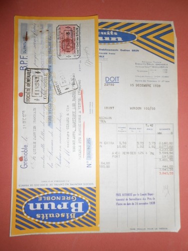 Biscuit brun 1939 grenoble - biscuit,