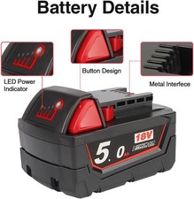 Milwaukee M18 B5 Batterie Rechargeable 18V 5.0 Ah Li-Ion – Puissance