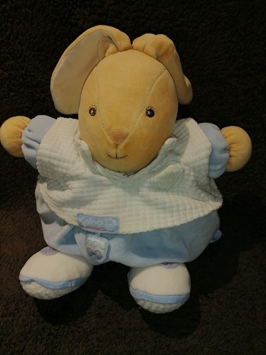 Doudou boule lapin beige bleu - boule,