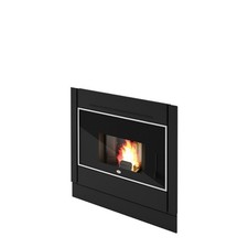 Insert Cheminée Poêle À Pellet EVA CALOR Hydro Saturne Noir Tex 18 Kw