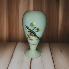 Vase Ancien Porcelaine Oiseau "Trogon Temnurus" Style Franklin Mint