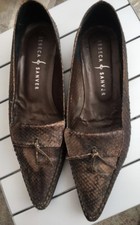 chaussures ESCARPINS plat cuir écaille Python P 38 REBECA SANVER