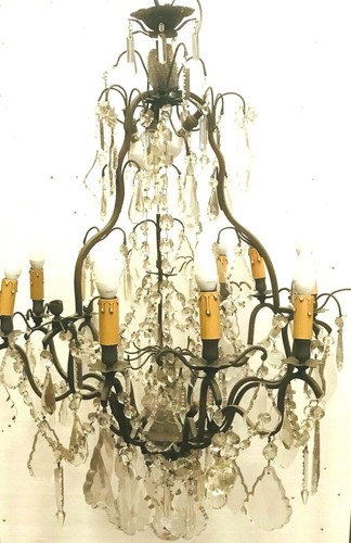 Lustre cage pampille cristal - cage,