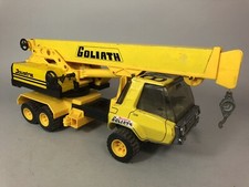 JOUSTRA Jouet ancien CAMION-GRUE modèle GOLIATH en tôle Années 1970