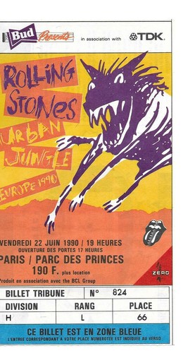 Rare ticket billet - billet, concert