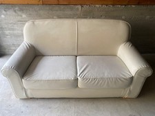 Canapé en cuir 2/3 places blanc 