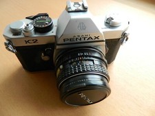 Appareil argentique Pentax Asahi K2 + objectif Pentax-M 1:2.8 28mm 