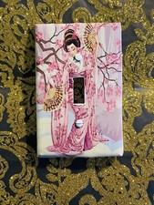 Chinese Geisha In Pink Toggle Switch Cover