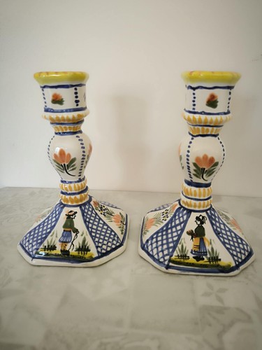 Paire bougeoirs henriot - paire,