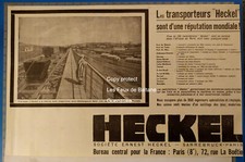 Publicite Transporteur HECKEL usine phosphate TUnisie 1930 advert