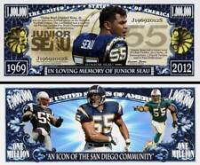 JUNIOR SEAU BILLET MILLION DOLLAR US ! FOOTBALL AMERICAIN PATRIOTS NFL 55 Sport