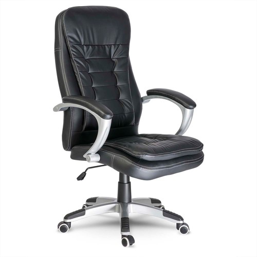 Chaise bureau cuir noir - chaise,