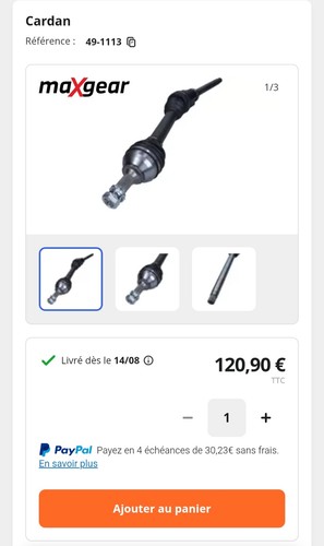 Cardan arbre transmission - de,