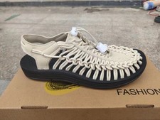 Keen Uneek gris cordon élastique corde bateau sandales d'eau chaussures pointure neuf !