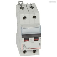 Disjoncteur DX³10kA 2P 2A courbe D 2 modules ref 40809 Legrand