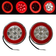 2X Rond Néon LED Feu Arrière