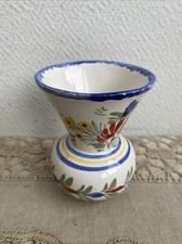 Ancien Petit Vase Hb Henriot Quimper Decor Floral 