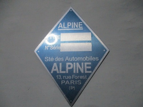 Panneau type renault alpine - type,