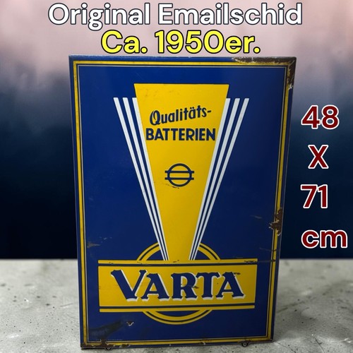 Panneau emaille vintage varta - panneau,