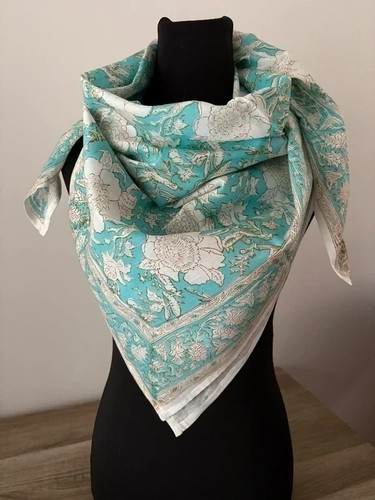 Foulard tissu blockprint - foulard,